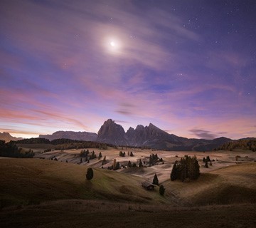 Moonlit night at Siusi